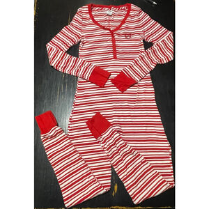 Women's PINK Victoria's Secret S Striped Pajamas in Red and White